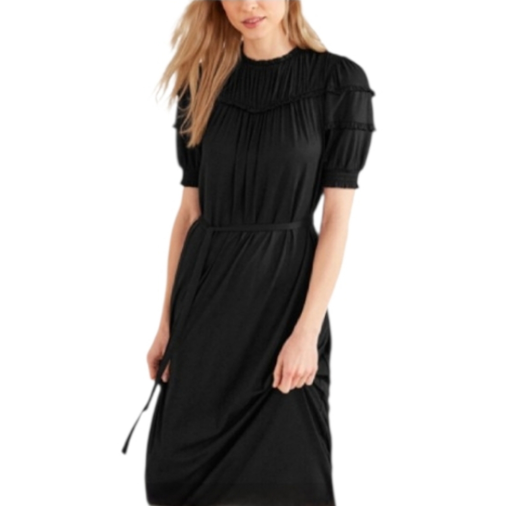 Boden Yoke Detail Jersey Midi Dress‎ in Black Size 10 - Picture 2 of 14
